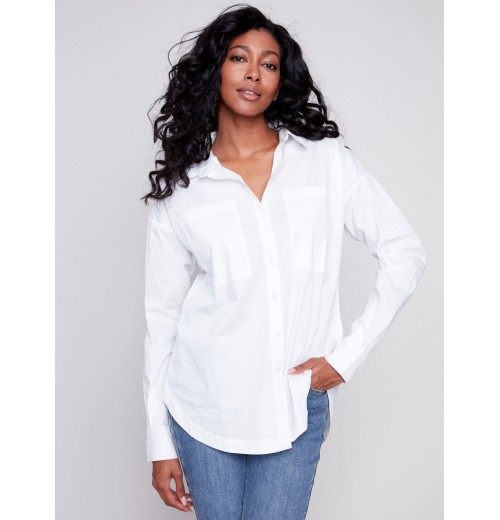 Loose Poplin Shirt - White Loose Poplin Shirt - White