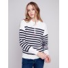 Ottoman Cotton Funnel Neck Sweater - Nautical Ottoman Cotton Funnel Neck Sweater - Nautical