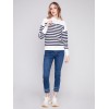 Ottoman Cotton Funnel Neck Sweater - Nautical Ottoman Cotton Funnel Neck Sweater - Nautical