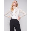 Pearlized Faux Leather Jacket - Champagne Pearlized Faux Leather Jacket - Champagne