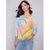 Printed Dolman Sweater - Multicolor Printed Dolman Sweater - Multicolor