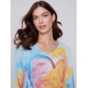 Printed Dolman Sweater - Multicolor Printed Dolman Sweater - Multicolor