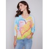 Printed Dolman Sweater - Multicolor Printed Dolman Sweater - Multicolor